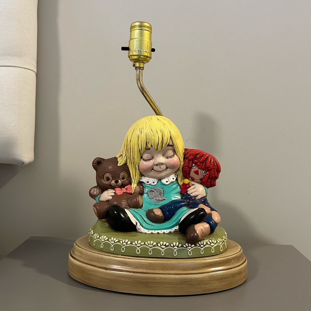 Hand Painted Girls Lamp